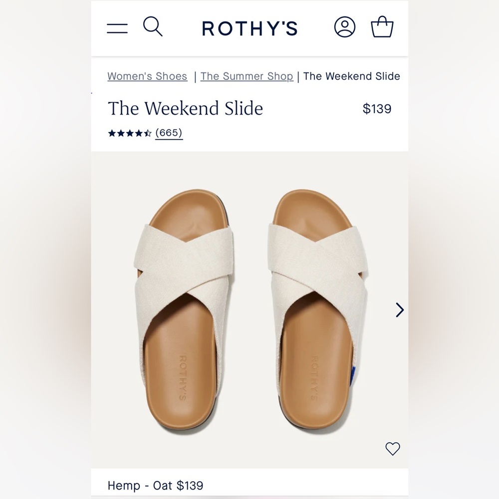 Rothy’s hemp slide sandals